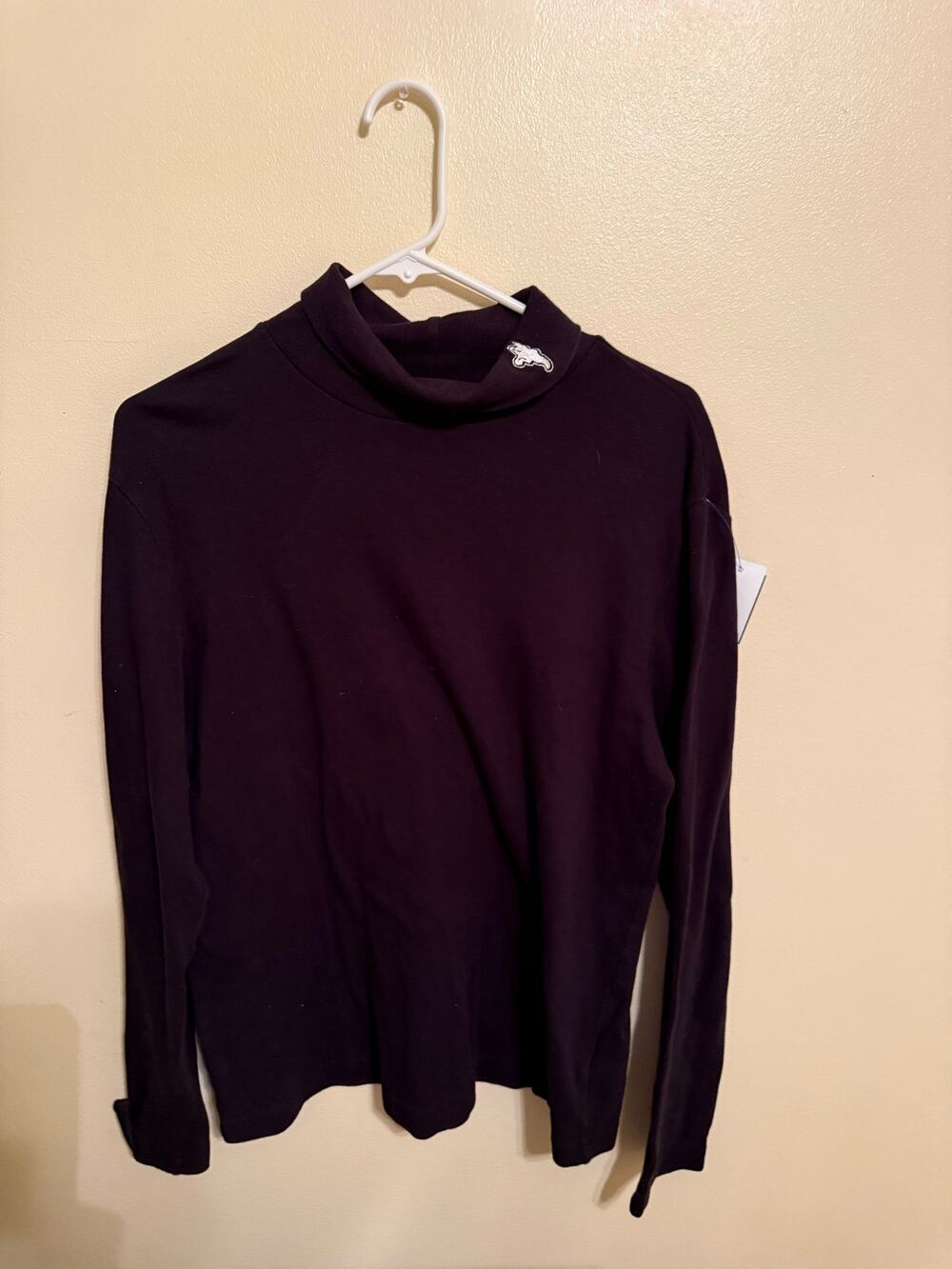 Holiday Editions Women’s Large Halloween Ghost Turtleneck Black 100% Cotton